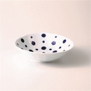 波佐見焼 藍染水玉 変形小鉢