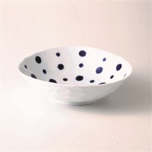 【在庫限り】波佐見焼　藍染水玉　変形多用鉢