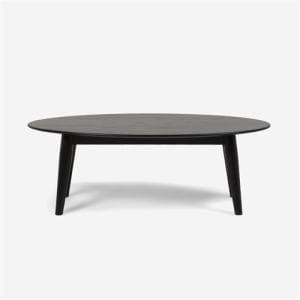 大塚家具 センターテーブル 「シネマ2」楕円型 レッドオーク材 ダークブラウン色