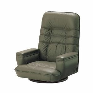 大塚家具 座椅子「SPR」回転式 革/一部合成皮革 ブラウン色