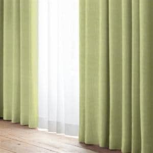 [100X178]遮光4枚セットカーテン 「YDD STAND 4P 」4枚入 グリーン 遮光率99％以上の遮光性カーテン２枚＋ミラーレース２枚