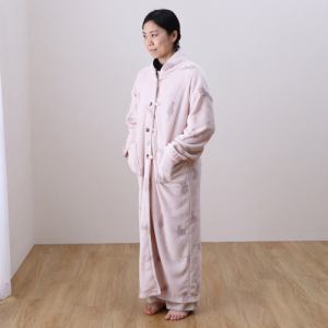 【在庫限り】イケヒコ・コーポレーション　着たまま動ける毛布L　エトワPK　着丈約130cm　ピンク