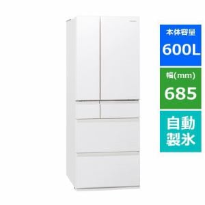 【推奨品】パナソニック NR-F608HPX-W 6ドア冷蔵庫 (600L・フレンチドア) アルベロオフホワイト