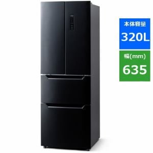 【推奨品】アイリスオーヤマ IRSN-32A-B 4ドア冷凍冷蔵庫 (320L・フレンチドア) ブラック