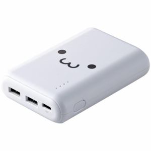 エレコムDE-C15L-10050WF　モバイルバッテリー　リチウムイオン電池　Type-C入力対応　10050mAh　合計3.6A　USB-A出力2ポート　PSE適合　ホワイトフェイス