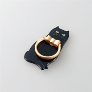 エレコム P-STRAMCATB フィンガーリング（アニマル） 黒ネコ