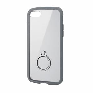 エレコム PM-A19ATSLFCRGY iPhone SE（第２世代） TOUGH SLIM LITE フレームカラー リング付 グレー