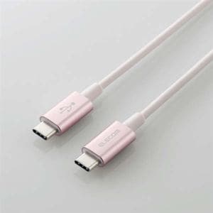 エレコム　MPA-CCPS10PNPN　USB2.0ケーブル(C-C、PD対応、耐久仕様)　1.0m　ピンク