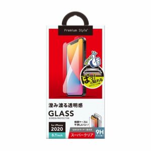 PGA PG-20GGL01CL iPhone12／iPhone12 Pro用 液晶保護ガラス 平面 Premium Style スーパークリア