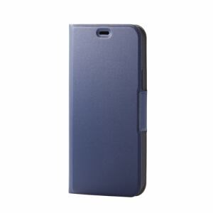エレコム PM-A20BPLFUNV  iPhone 12／12 Pro レザーケース 手帳型 UltraSlim 薄型 磁石付き ネイビー