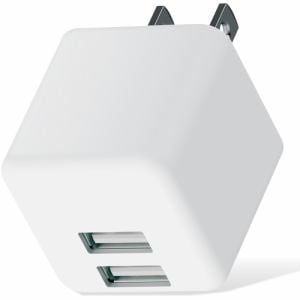 エレコム MPA-ACU11WH AC充電器 スマホ・タブレット用 2.4A出力 USB-Aメス2ポート キューブ型 ホワイト