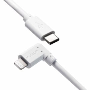 エレコム　MPA-CLL12WH　USB　C-Lightningケーブル　USB　Power　Delivery対応　L字コネクタ　抗菌　1.2m　ホワイト