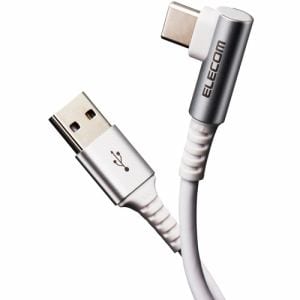 エレコム　MPA-ACL03NWH　Type-C　USB-Cケーブル　スマホ用　USB(A-C)　認証品　L字コネクタ　抗菌・抗ウイルス　0.3m　ホワイト