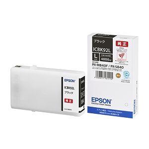 EPSON 純正インクカートリッジ（ブラック・Lサイズ） ICBK92L