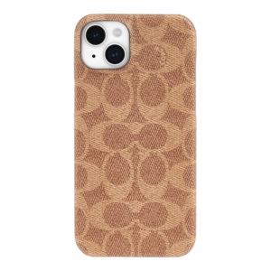 Coach　Leather　Slim　Wrap　Case　for　iPhone　15　Plus　[　Signature　C　Tan　]　CH052708　ブラウン