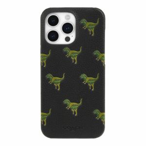 Coach　Leather　Slim　Wrap　Case　for　iPhone　15　Pro　Max　[　Repeat　Rexy／Black／Green　]　CH052716　ブラック