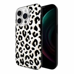 kate spade new york Protective Hardshell Case for MagSafe for iPhone 15 Pro City Leopard Black／Gold Foil KS052492 クリア