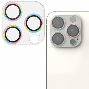 エレコム PM-A23CFLLP5RAG iPhone 15 Pro/Pro Max用 &me カメラレンズカバー ガラス レインボー
