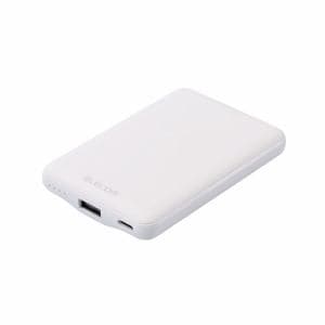 エレコム　DE-C45-5000WH　薄型コンパクトモバイルバッテリー(5000mAh/3A/C×1＋A×1)　ホワイトiPhone　iPad　Pixel　Galaxy　Xperia　等対応