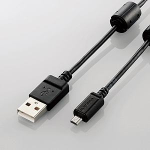エレコム カメラ接続用USBケーブル(平型mini8pinタイプ) 1.5m DGW-F8UF15BK