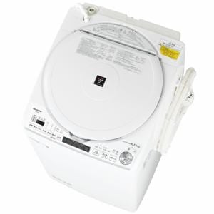 シャープ　ES-TX8E　縦型洗濯乾燥機　(洗濯8.0kg／乾燥4.5kg)　ステンレス穴なし槽　ホワイト系