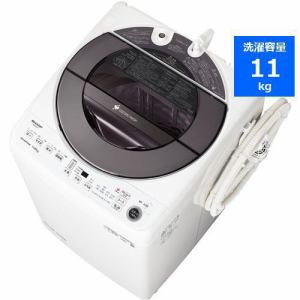 [推奨品]シャープ ES-GW11G インバーター洗濯機 ステンレス穴なし槽 洗濯11kg シルバー系