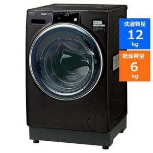 AQUA AQW-DX12N(K) ドラム式洗濯乾燥機 まっ直ぐドラム 12kg／6kg シルキーブラック AQWDX12N(K)