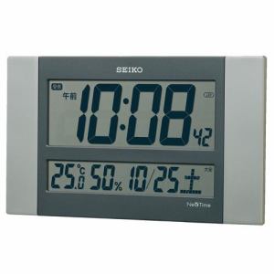 セイコークロック ZS451S 電波掛け時計 SEIKO 銀色メタリック