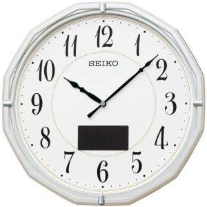 セイコータイムクリエーション SF244W 電波掛け時計 プラスチック枠(白パール塗装)
