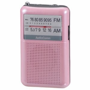 オーム電機 RAD-P122N-P AudioComm AM／FMポケットラジオ ピンク