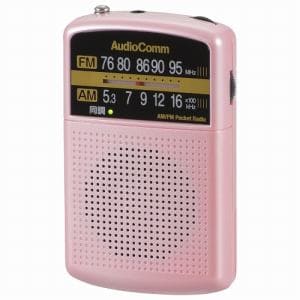 オーム電機 RAD-P135N-P AM／FMポケットラジオ ピンク
