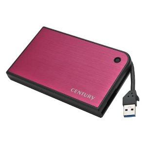 センチュリー CMB25U3RD6G MOBILE BOX USB3.0接続 SATA6G 2.5 HDD／SSDケース マゼンタ＆ブラック