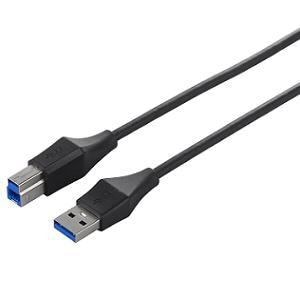 ユニバーサルコネクター　USB3.0　A　to　B　スリムケーブル　1m　ブラック