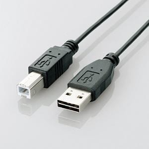 USBケーブル エレコム U2C-DB20BK 両面挿しUSBケーブル A-B 2.0m ブラック