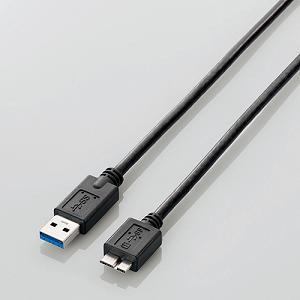 USBケーブル エレコム USB3.0ケーブル(A-microB)2.0m ブラック USB3-AMB20BK