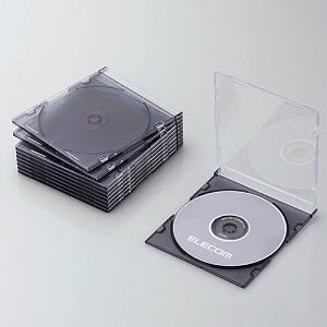 エレコム　CCD-JSCS10CBK　Blu-ray／DVD／CDケース(スリム／PS／1枚収納)　クリアブラック