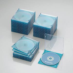 エレコム　CCD-JSCS50CBU　Blu-ray／DVD／CDケース(スリム／PS／1枚収納)　クリアブルー