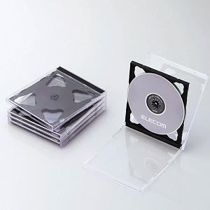 ケース　エレコム　CD　DVD　CCD-JSCNW5BK　Blu-ray／DVD／CDケース　標準／PS／2枚収納／5パック　ブラック