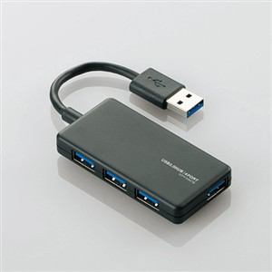 エレコム　USB3.0対応4ポートUSBハブ　ブラック　U3H-A407BBK