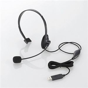 ヘッドセット エレコム 片耳 HS-HP21UBK USBヘッドセット(片耳小型オーバーヘッドタイプ)