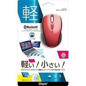 ナカバヤシ MUSBKT99R 無線マウス(BlueLED／Bluetooth／3ボタン／レッド) [Bluetoothマウス・ブルーLED方式]