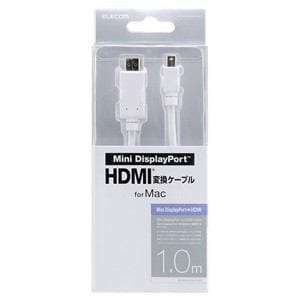 エレコム　AD-MDPHDMI10WH　MiniDisplayPort-HDMI変換ケーブル　1.0m　ホワイト