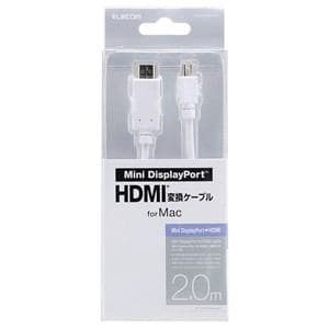 エレコム AD-MDPHDMI20WH MiniDisplayPort-HDMI変換ケーブル 2.0m ホワイト