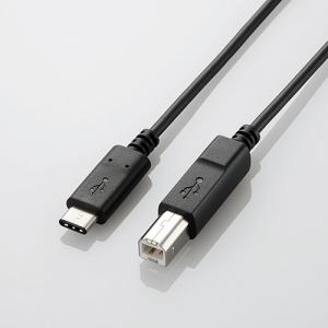 エレコム USB2.0ケーブル(認証品、C-B) 0.5m U2C-CB05NBK