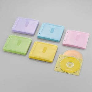 エレコム　Blu-ray・CD・DVD対応不織布ケース　2穴　アソートカラー　60枚(両面収納)　CCD-NBWB120ASO