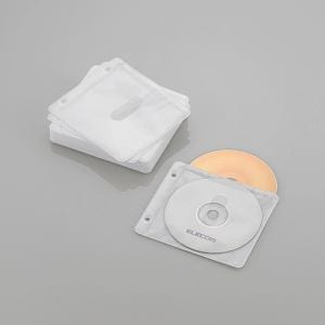 エレコム　Blu-ray・CD・DVD対応不織布ケース　2穴　ホワイト　30枚(両面収納)　CCD-NBWB60WH