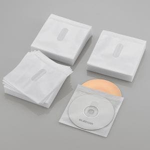 エレコム　Blu-ray・CD・DVD対応不織布ケース　タイトルカード　ホワイト　120枚(両面収納)　CCD-NIWB240WH