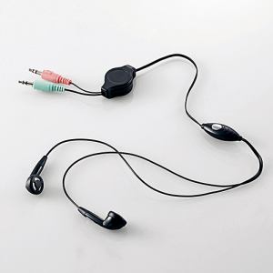 エレコム　HS-EP14BK　ヘッドセット(両耳インナーイヤータイプ)　ブラック