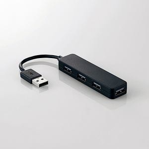 エレコム U2H-SN4NBBK USB2.0ハブ(コンパクトタイプ) ブラック