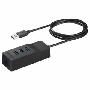 USBハブ　バッファロー　USB　3.0　セルフパワー　BSH4A110U3BK　USB3.0セルフパワーハブ　上挿し／4ポートタイプ　ブラック